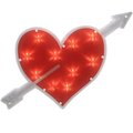 Go-Go 18 in. Lighted Red Heart with Arrow Valentines Day Window Silhouette Decoration GO1777091